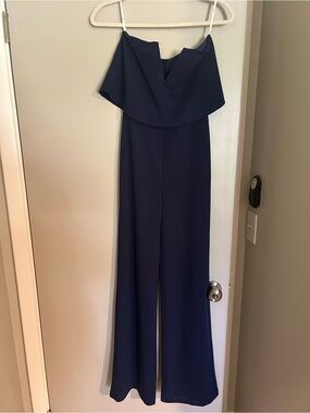 Lulu's Navy Strapless Jumpsuit